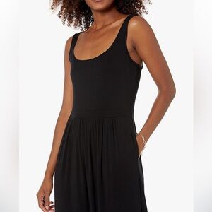 Empire Waist Jersey Dress Midi Pockets Loose Flowy Goth Grunge Casual‎ Comfy XXL